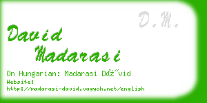 david madarasi business card